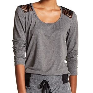 Bally Total Fitness Mesh Back Gray Shirt SZ XL